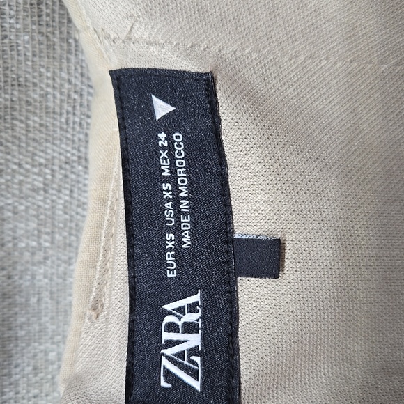 Zara, Mini Dress, Fitted, Cream, Taupe, XS, Fully Lined, Stretch, Polyester - Picture 3 of 16